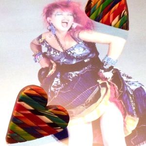 Vintage 80's Fimo heart earrings